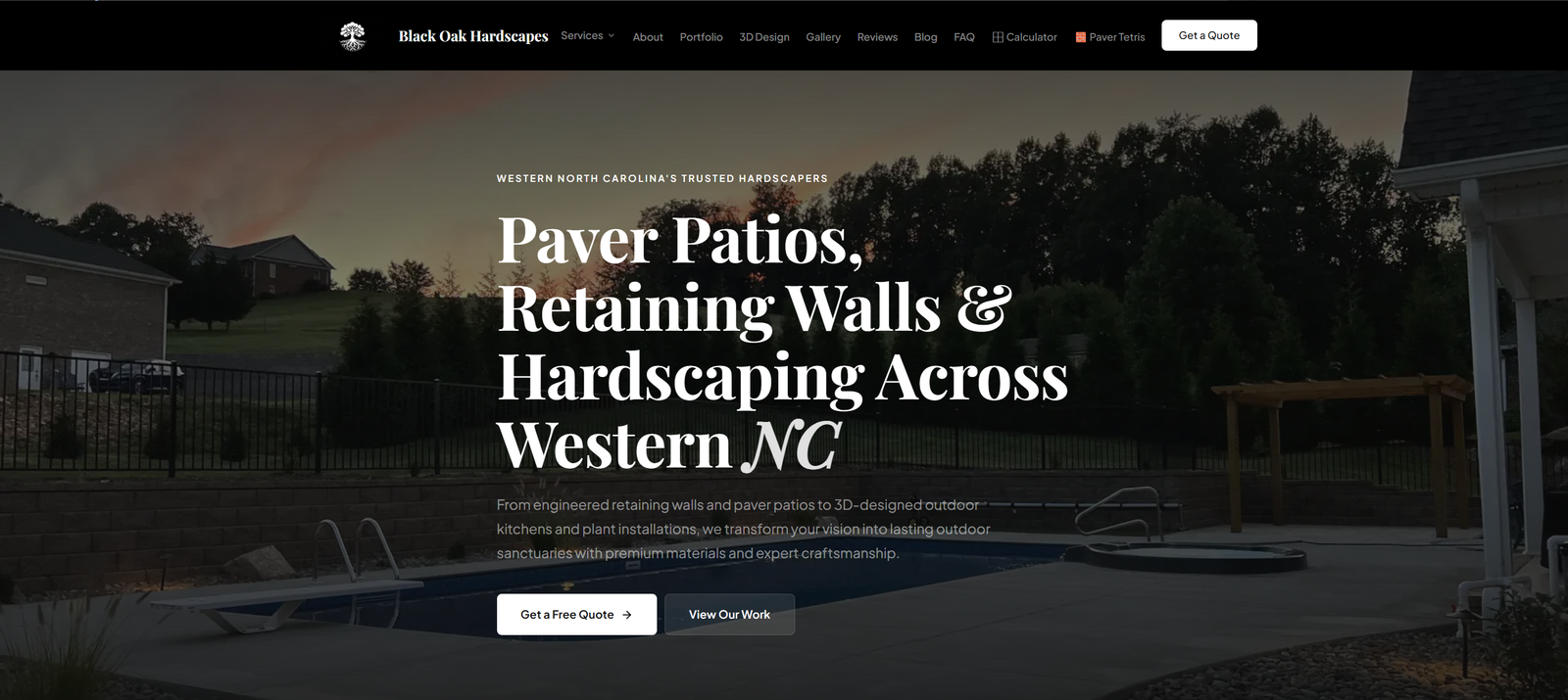Black Oak Hardscapes website
